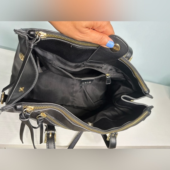 Badgley Mischka Black Vegan Leather Satchel - Picture 2 of 6